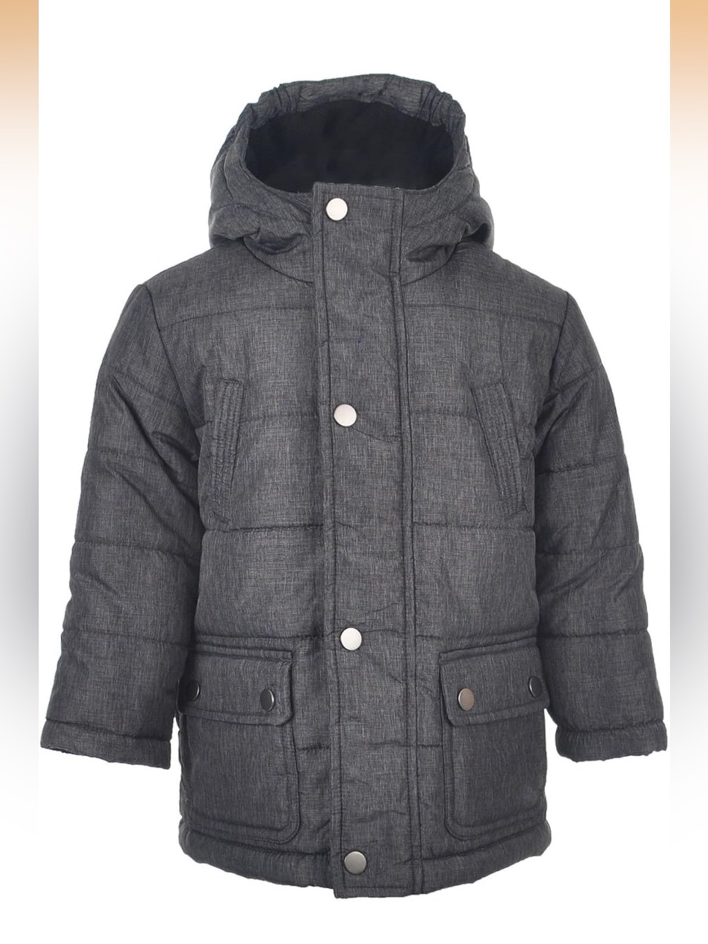 Rothschild Kids Dark Gray Hooded Puffer Coat Size 12M BNWT Warm Winter Jacket
